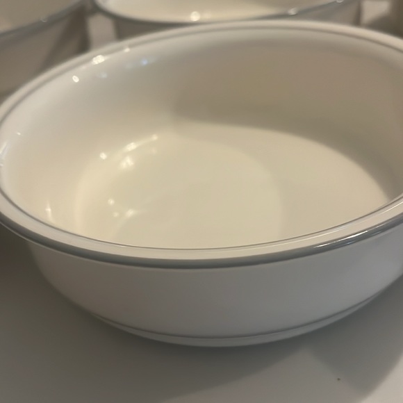 Lenox Chinastone Soup/Cereal Bowl 5 pc. Excellent Condition 6.25” Grey Pinstripe - Picture 3 of 4